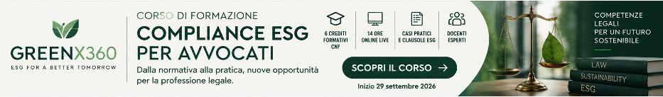 GreenX360 - Corso di formazione Compliance ESG per Avvocati